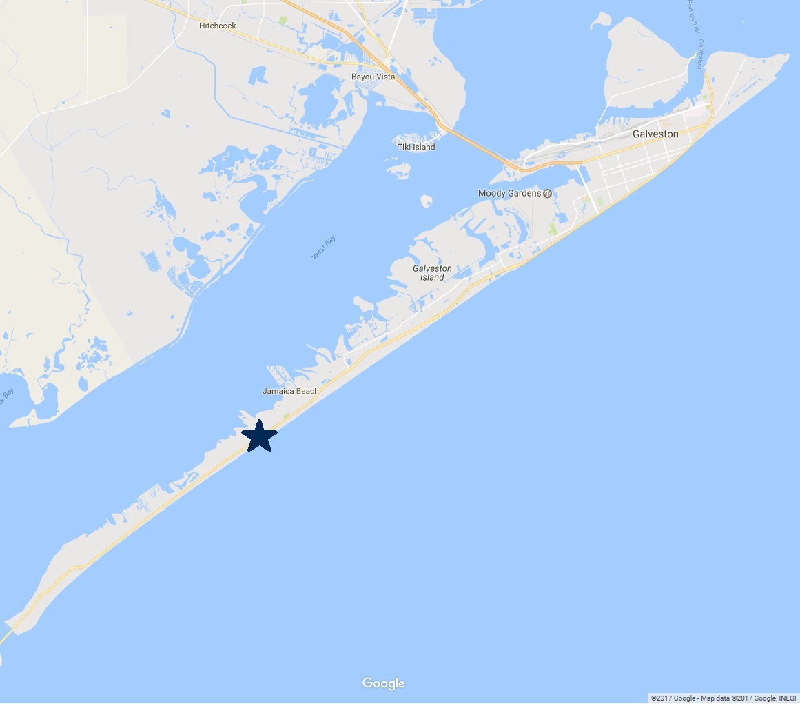 map of Galveston Island - Neighborhoods - Indian Beach